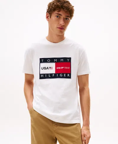 TOMMY HILFIGER MEN'S TOMMY X U.S. SAILGP TEAM FLAG GRAPHIC SHORT SLEEVE T-SHIRT