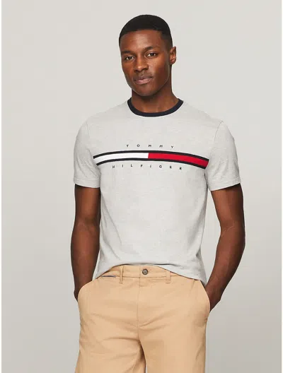 Tommy Hilfiger Essential Flag Logo T In Grey Heather