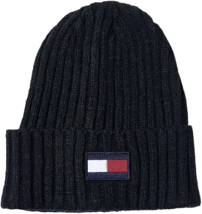 Tommy Hilfiger Men's Fleece Big Flag Beanie Hat In Navy In Blue