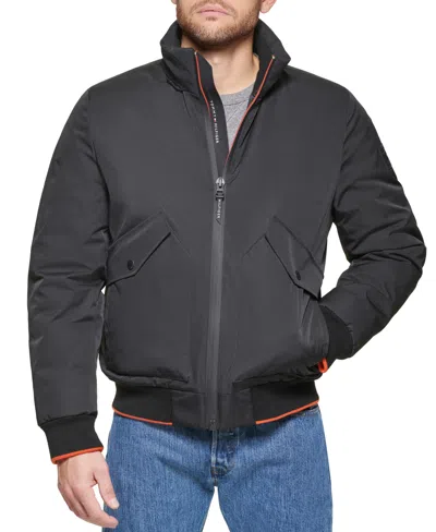 Tommy Hilfiger Men's Flex Performance Zip-front Bomber Jacket In Black