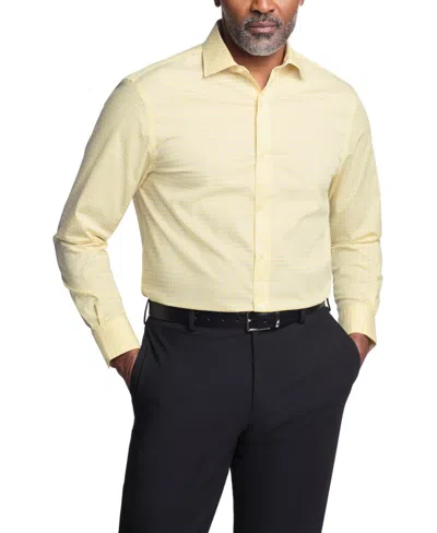 Tommy Hilfiger Men's Flex Regular Fit Twill Dress Shirt In Yellow Multi
