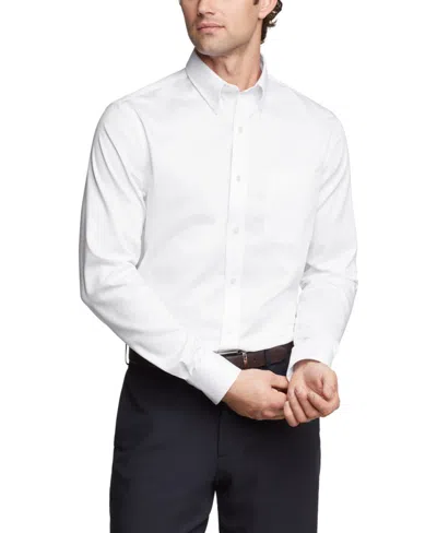 Tommy Hilfiger Men's Flex Slim Fit Stretch Twill Dress Shirt In White