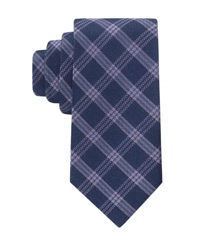 Tommy Hilfiger Men's Gentry Grid Pattern Classic Tie In Navy,pink