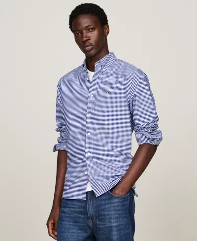 Tommy Hilfiger Men's Gingham Long Sleeve Button-down Oxford Shirt In Blue