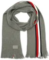 Tommy Hilfiger Men's Global Stripe Raschel Scarf In Medium Grey