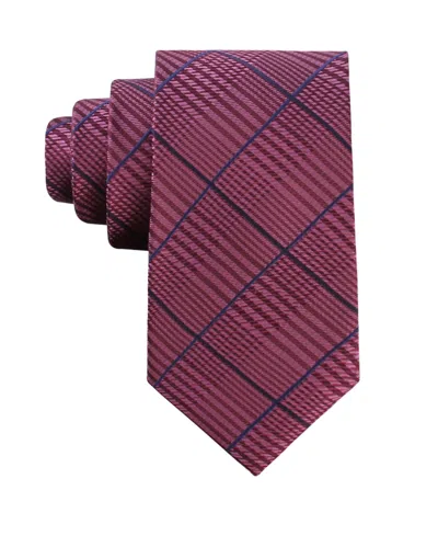 Tommy Hilfiger Men's Graham Glen Plaid Tie In Burgundy