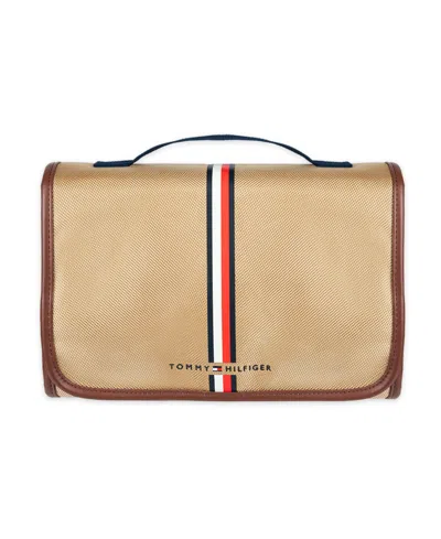 Tommy Hilfiger Men's Hanging Travel Kit And Toiletry Organizer In Khaki