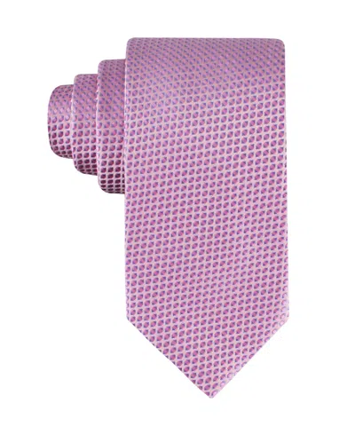 Tommy Hilfiger Men's Hans Micro Geometric Motif Pattern Tie In Pink