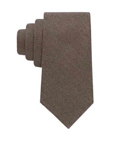 Tommy Hilfiger Men's Harlan Seasonal Solid Tie In Brown