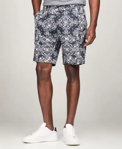 Tommy Hilfiger Men's Harlem Poplin Paisley Shorts In Desert Sky