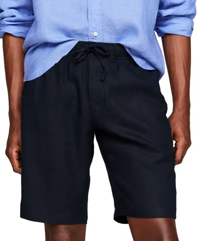 Tommy Hilfiger Harlem Drawstring Linen Shorts Navy