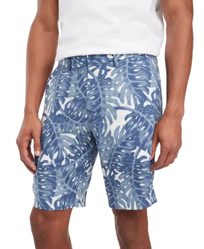 Tommy Hilfiger Men's Harlem Tropical Print Linen Shorts In Ultra Blue