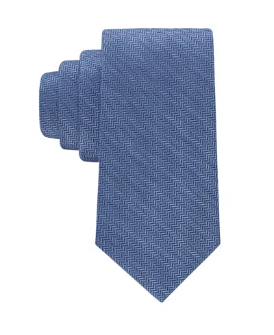 Tommy Hilfiger Men's Hazel Herringbone Solid Tie In Blue