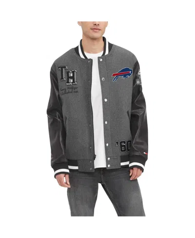 Tommy Hilfiger Men's Heather Gray Buffalo Bills Gunner Full-zip Varsity Jacket