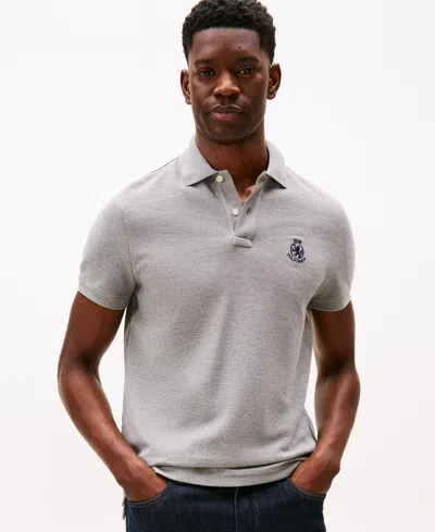 Tommy Hilfiger Men's Heathered Crest Regular Fit Polo Shirt In Gray