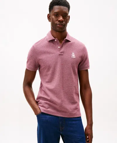 Tommy Hilfiger Men's Heathered Crest Regular Fit Polo Shirt In Pink