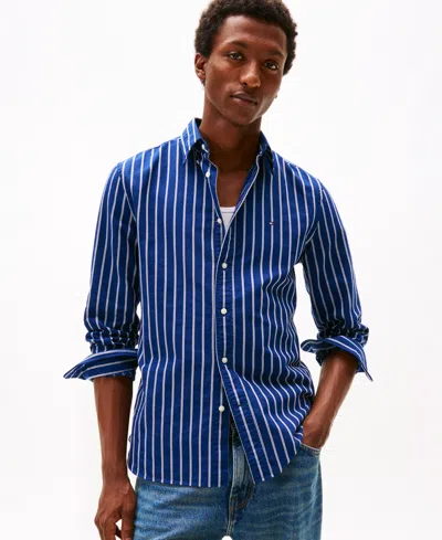 Tommy Hilfiger Men's Heritage Stripe Oxford Long Sleeve Shirt