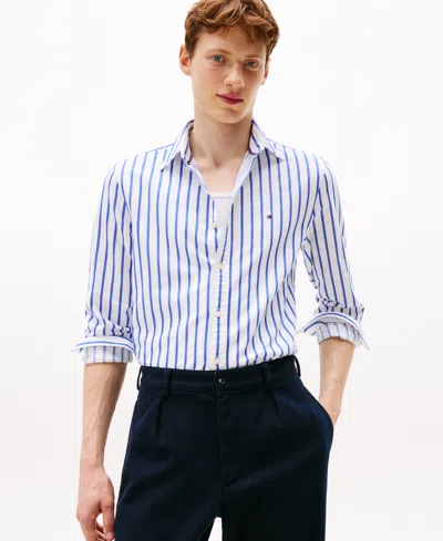 Tommy Hilfiger Men's Heritage Stripe Oxford Long Sleeve Shirt