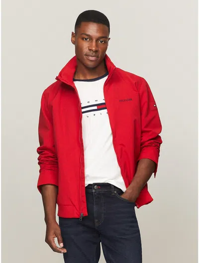 Tommy Hilfiger Logo Regatta Windbreaker In Red