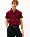 Tommy Hilfiger Regular Fit Crest Logo Pique Polo In Burgundy