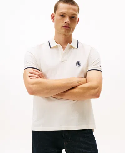 Tommy Hilfiger Men's Holiday Crest Regular Fit Polo Shirt In White