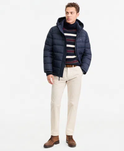 Tommy Hilfiger Men's Hooded Puffer Jacket In Blue