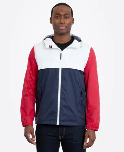 Tommy Hilfiger Men's Hooded Windbreaker Jacket In Multi