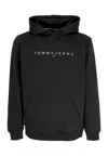Tommy Hilfiger Men's Hoodie Linear Gold Hoodie Black In Nero Neri E Grigi