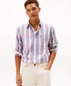 Tommy Hilfiger Men's Icon Stripe Heritage Tailored Fit Shirt In Blue