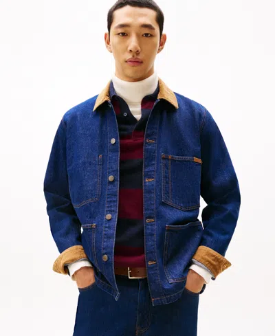 TOMMY HILFIGER MEN'S INDIGO CHORE JACKET