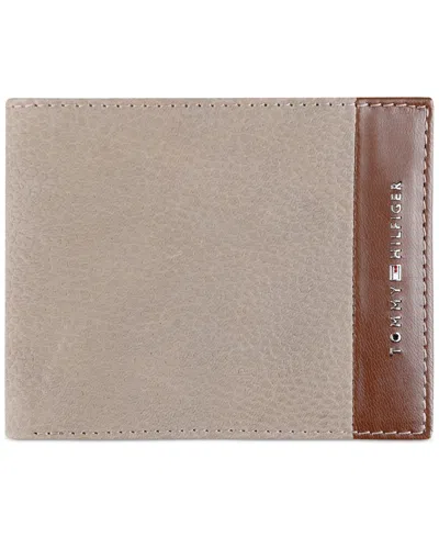 Tommy Hilfiger Men's Inlayed Logo Slim-fold Wallet In Taupe | ModeSens