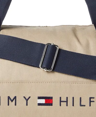 Tommy Hilfiger Men's Jackson Canvas Logo Duffle Bag In Khaki Sand