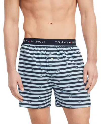 Tommy Hilfiger Men's Jersey-knit Logo-print Cotton Boxers In Evenin