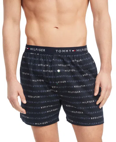 Tommy Hilfiger Men's Jersey-knit Logo-print Cotton Boxers In Lead