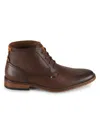 Tommy Hilfiger Men's Leather High Top Derbys In Medium Brown