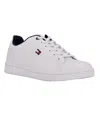 Tommy Hilfiger Essential Leather Sneakers In White,navy Multi