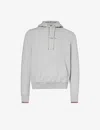 Tommy Hilfiger Mens Light Grey Heather Brand-embroidered Striped-cuff Cotton And Recycled Polyester- In Light Grey Heather