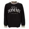 Tommy Hilfiger Men's Lightweight Crewneck Sweatshirt Boxy Varsity Crewneck Ext Black In Black