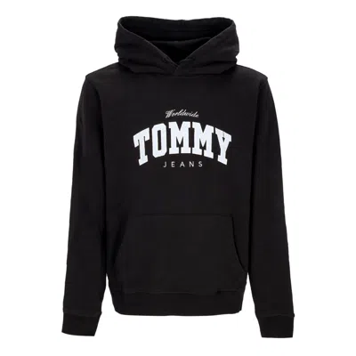 Tommy Hilfiger Men's Lightweight Hooded Sweatshirt Regular Ny Varsity Hoodie Black