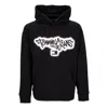 Tommy Hilfiger Men's Lightweight Hooded Sweatshirt Relaxed Spray Graffiti Hoodie Black In Nero Neri E Grigi