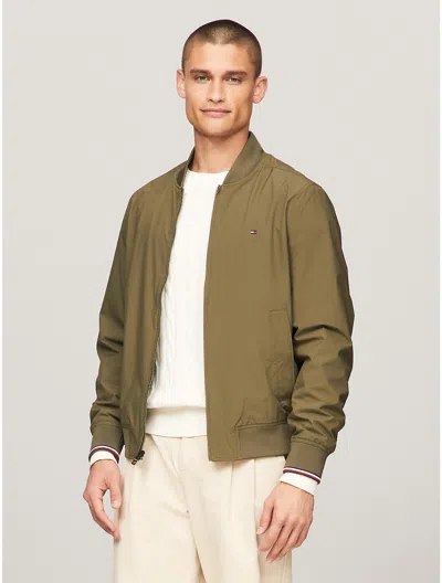 Tommy Hilfiger Men's Lightweight Water Resistant Bomber In Green