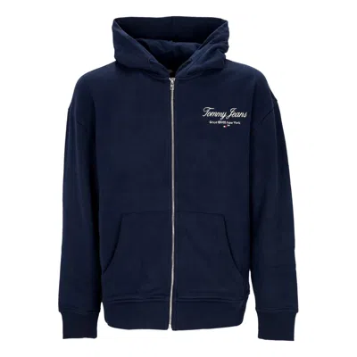 Tommy Hilfiger Men's Lightweight Zip Hoodie Relaxed Luxe Zip Hoodie Dark Night Navy