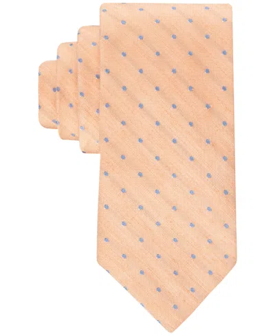 Tommy Hilfiger Men's Linen Dot Tie In Orange