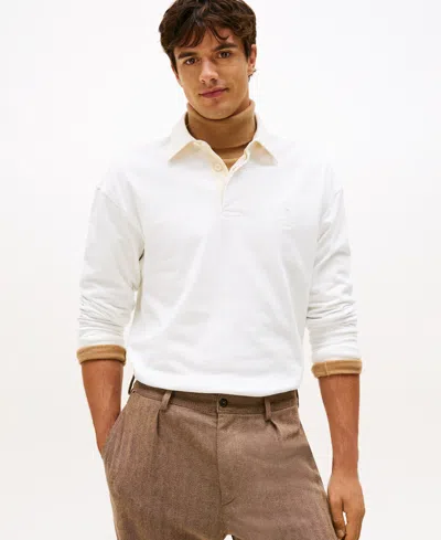 Tommy Hilfiger Hilfiger Crest Brushed Rugby In White