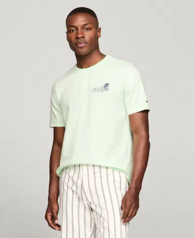 Tommy Hilfiger Men's Logo Graphic T-shirt In Opal Green