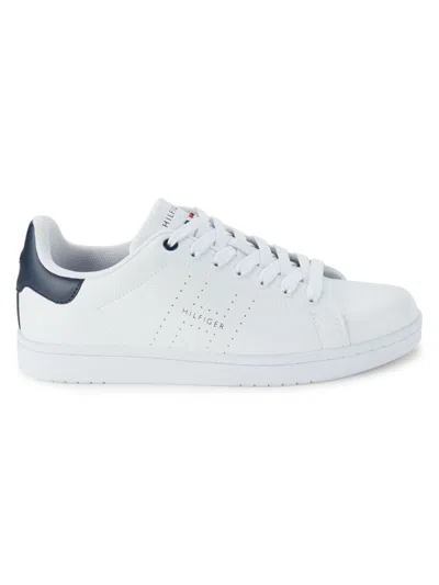 Tommy Hilfiger Men's Logo Lace Up Sneakers In White Multi