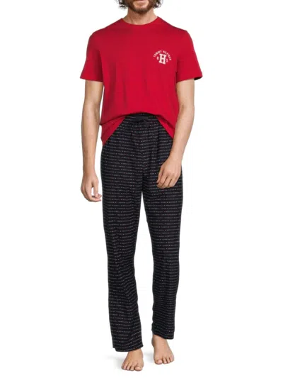 Tommy Hilfiger Men's Logo Pajamas In Red Navy