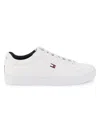 Tommy Hilfiger Men's Logo Round Toe Sneakers In White