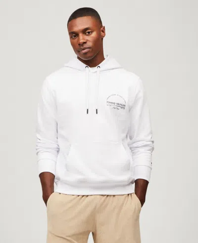 Tommy Hilfiger Men's Long Sleeve Arch Logo Hoodie In White 658 170
