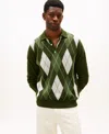 Tommy Hilfiger Men's Long-sleeve Argyle Rugby Sweater In Green